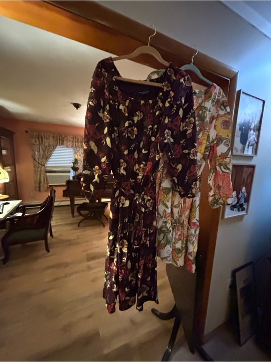 Lane Bryant Dresses & Skirts - Lane Bryant Plum Floral Off-Shoulder Midi Dress